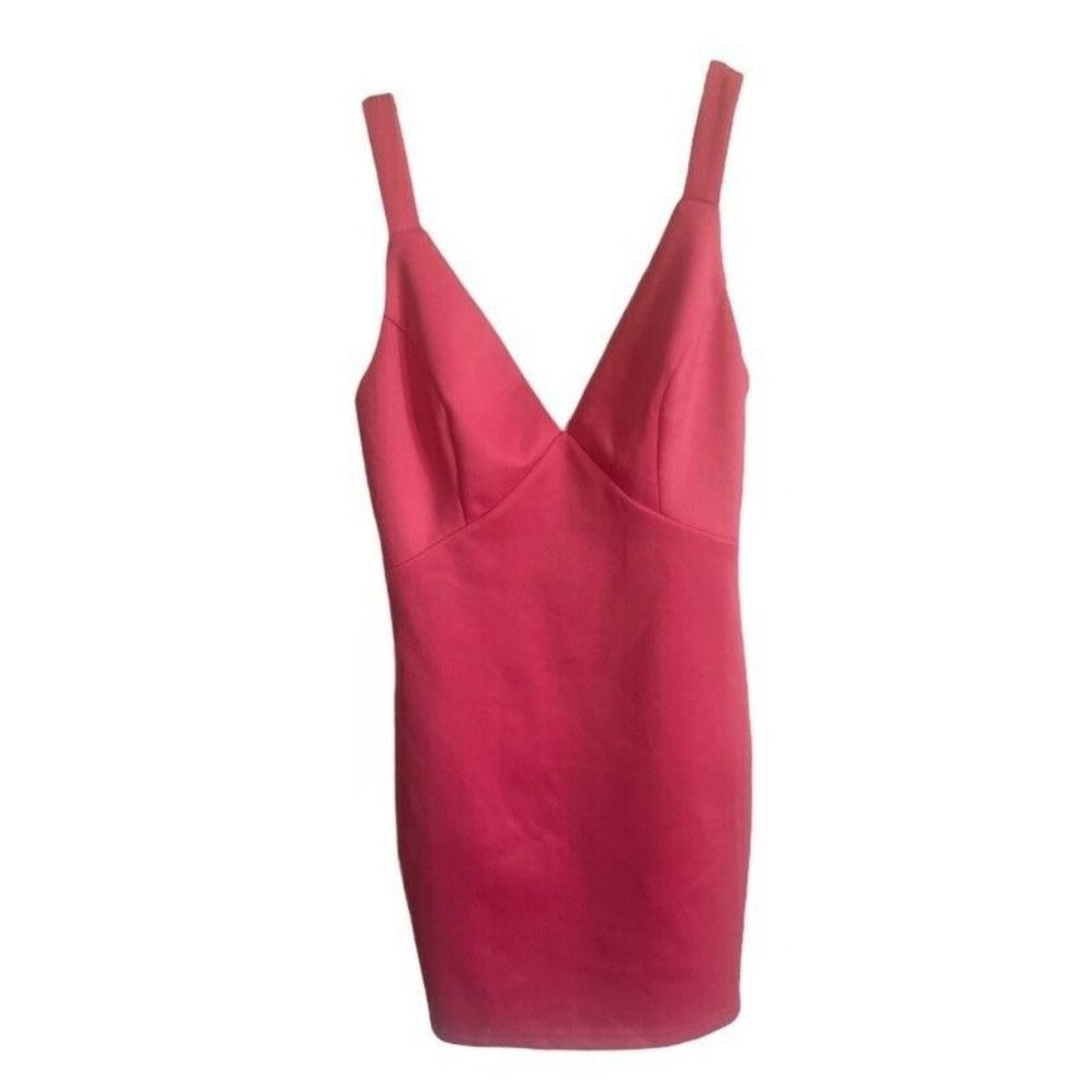 Superdown Bodycon Dress Pink Stretch V-Neck XS